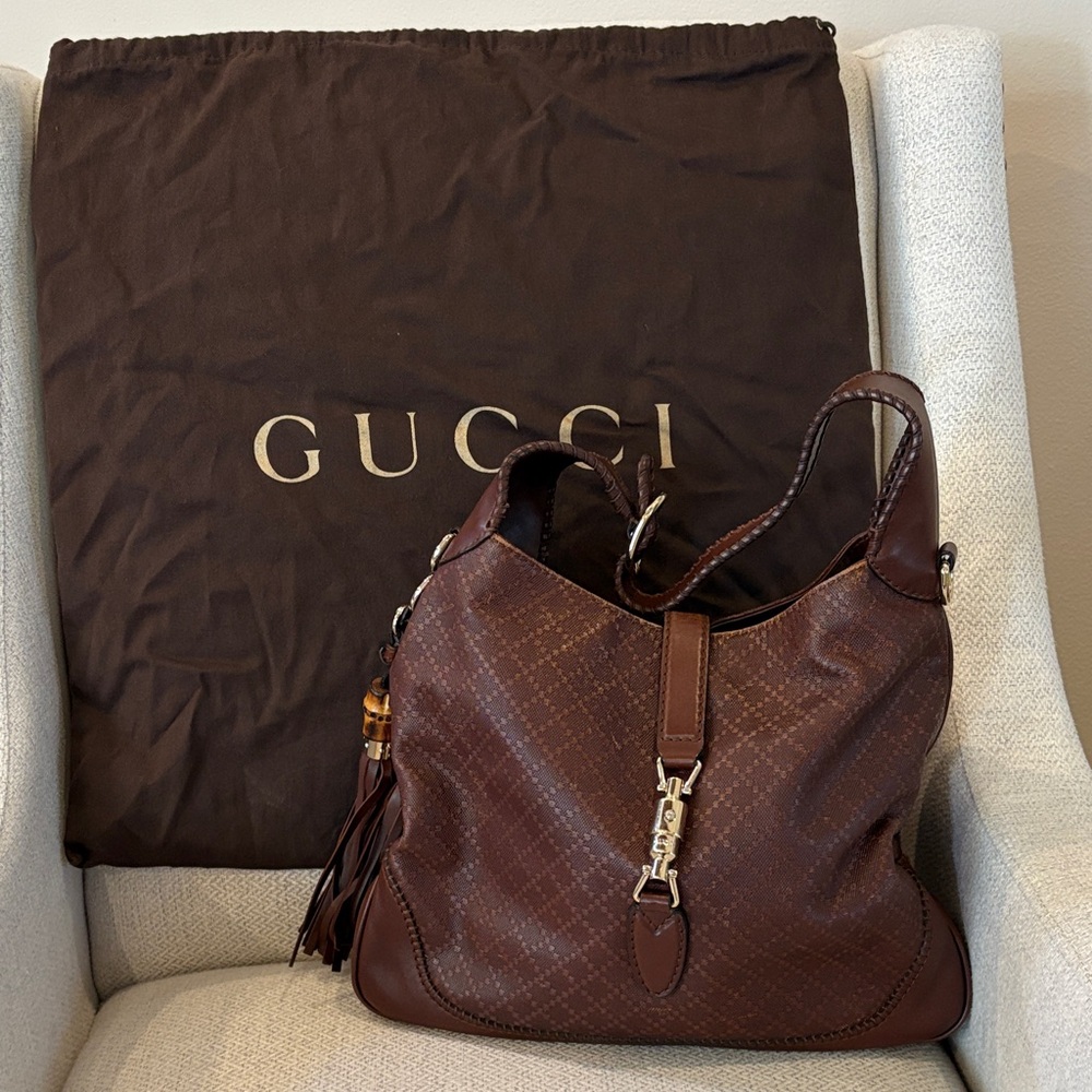 Gucci Rich Brown Leather Hobo Bag